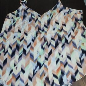 Torrid Chevron Patterned Camisole in Blue and Tan